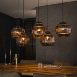 Hanging lamp Pedro 5-light metal black