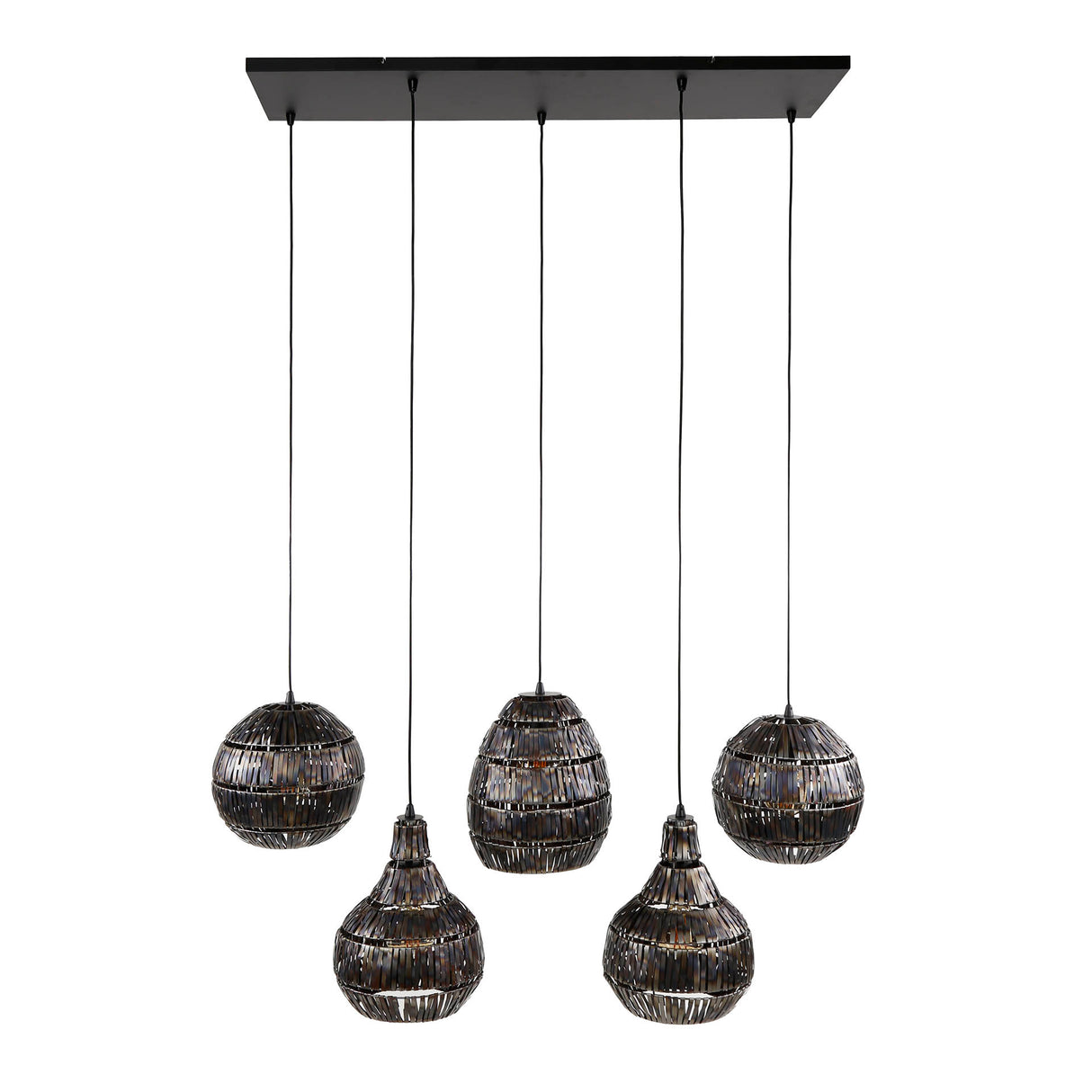 Hanging lamp Pedro 5-light metal black