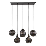 Hanging lamp Pedro 5-light metal black