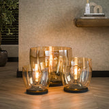 Floor lamp Dain UP XL Amber-colored glass 