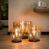 Floor lamp Dain UP XL Amber-colored glass 
