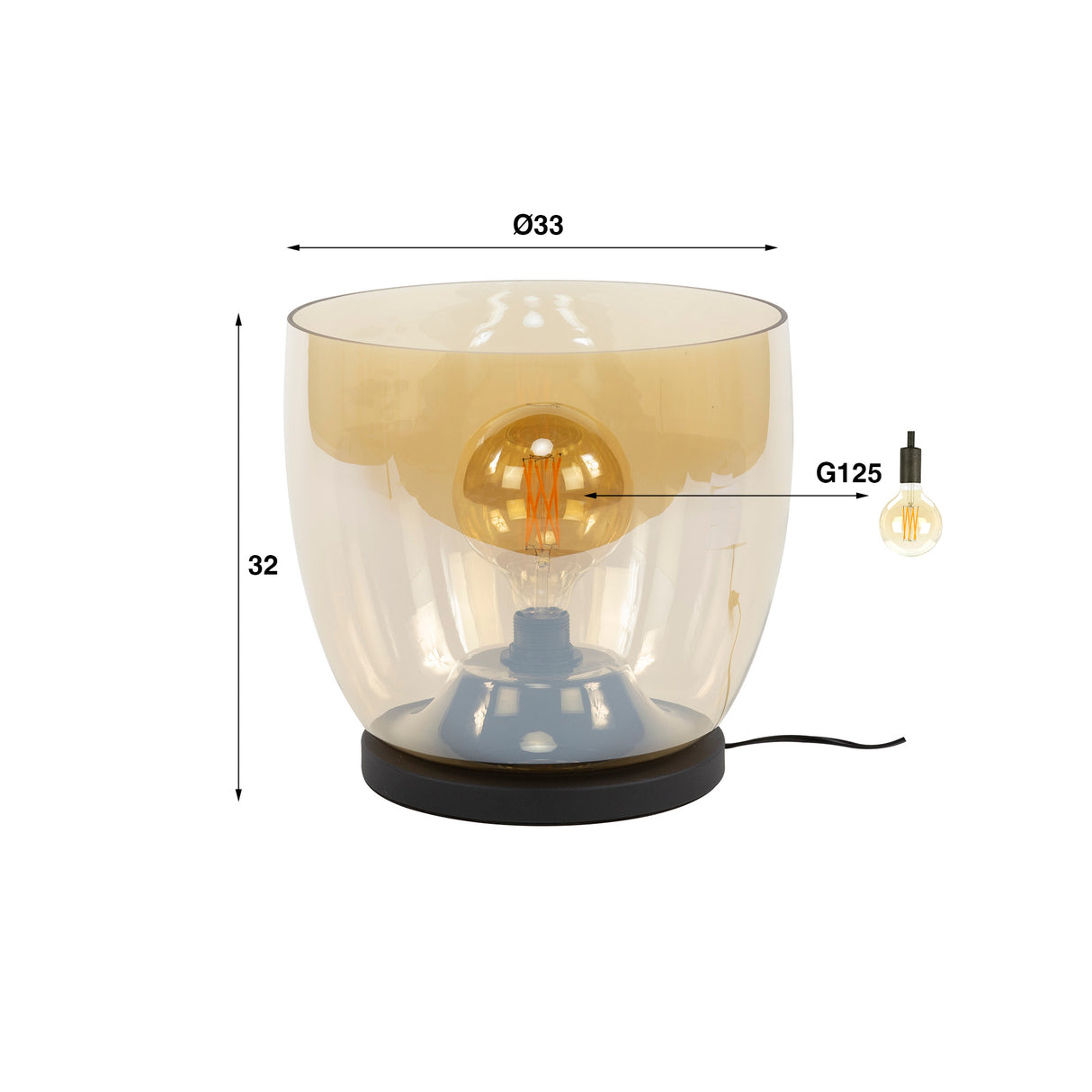 Floor lamp Dain UP XL Amber-colored glass 