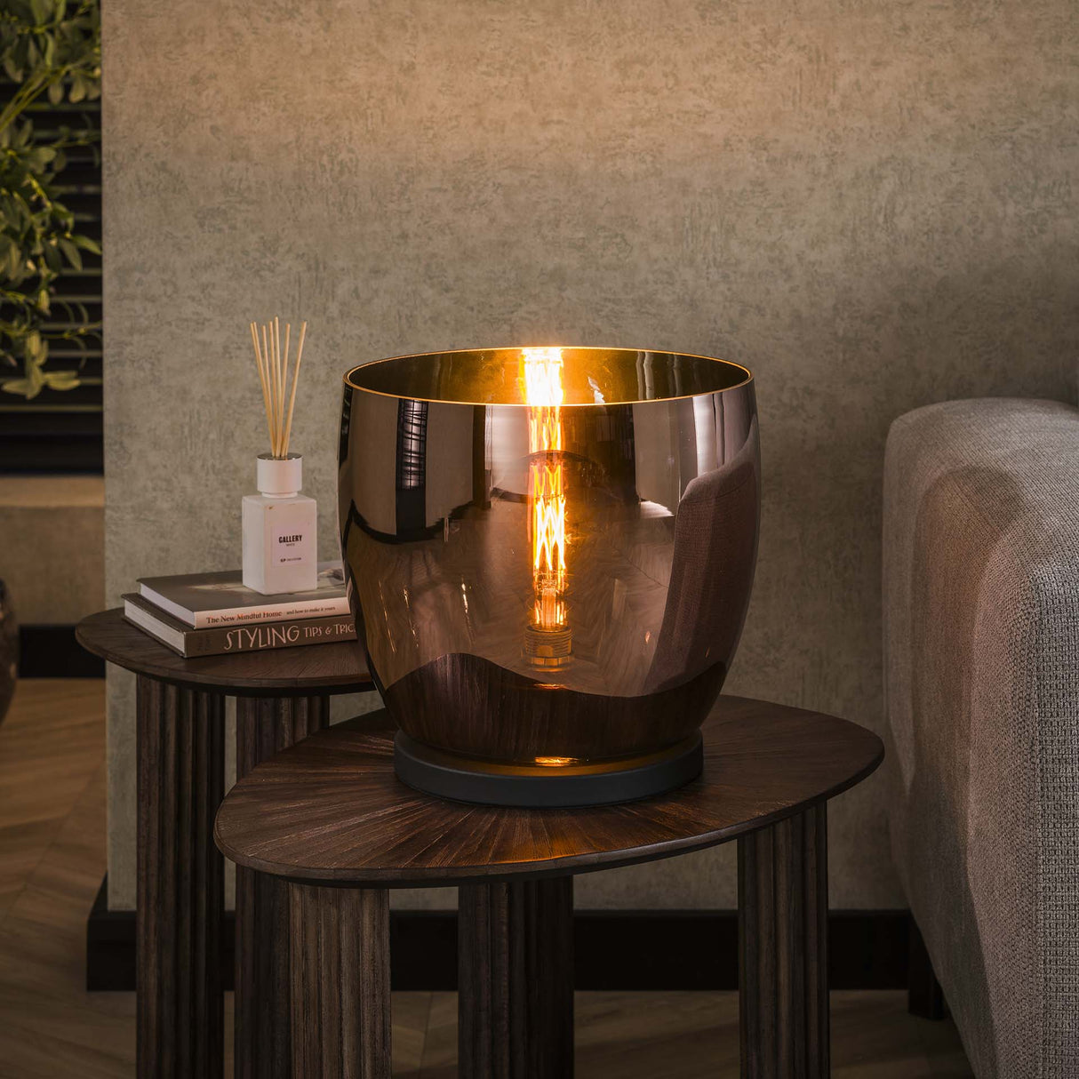 Floor lamp Dain UP XL Copper-colored glass 
