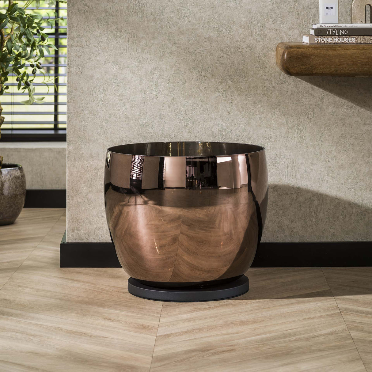 Floor lamp Dain UP XXL Copper-colored glass 