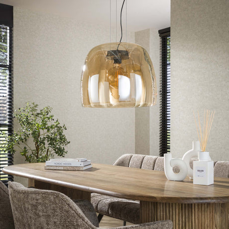 Dain pendant lamp 1-light XL amber-colored glass 
