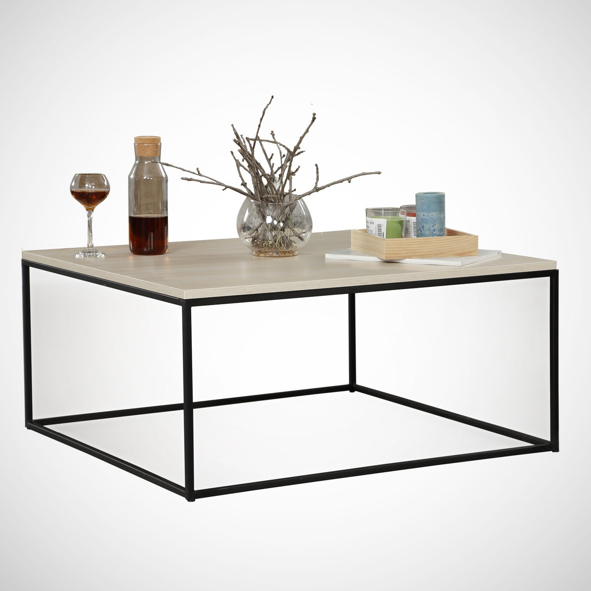 Square Coffee Table 75x75 cm Pola - Oak Melamine 