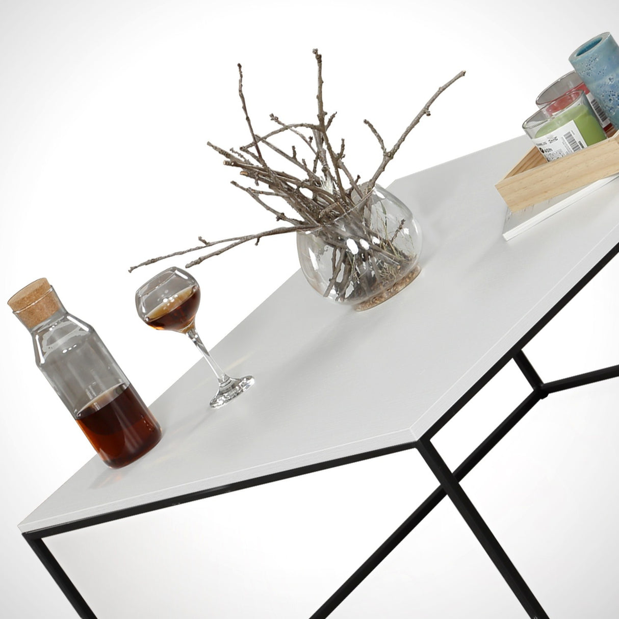 Square Coffee Table 75x75 cm Pola - White Melamine 
