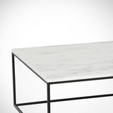 Square Coffee Table 75x75 cm Pola - White Marble Look Melamine 
