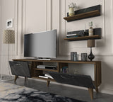 TV furniture set ayden walnut marble melamine 150x40.6x29.5 cm