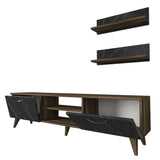 TV furniture set ayden walnut marble melamine 150x40.6x29.5 cm