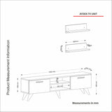 TV furniture set ayden walnut marble melamine 150x40.6x29.5 cm