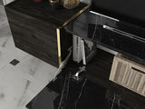 TV furniture set Veyron Black Gold Melamine 180x45x32.3 cm