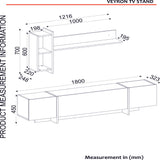 TV furniture set Veyron Black Gold Melamine 180x45x32.3 cm