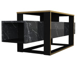 TV furniture bianco black gold melamine 160x49.8x46.1 cm