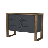 Chest of drawers bumerang walnut anthracite melamine 110x76x44.8 cm