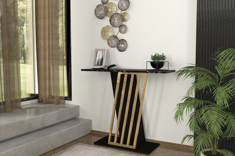 Dressing table grauity black gold melamine 90x76.8x29.6 cm