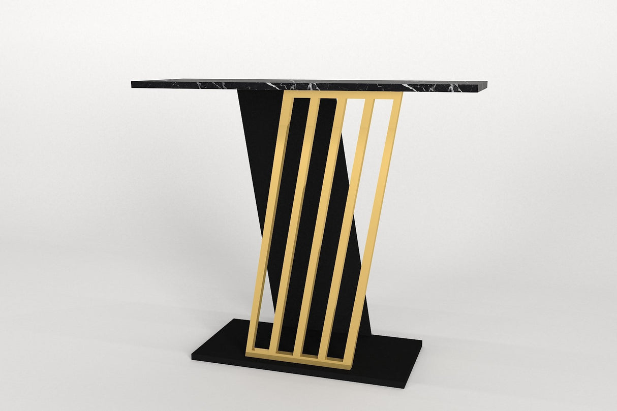 Dressing table grauity black gold melamine 90x76.8x29.6 cm