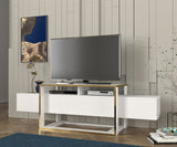 TV furniture bianco white gold melamine 160x49.8x46.1 cm