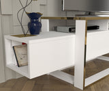 TV furniture bianco white gold melamine 160x49.8x46.1 cm