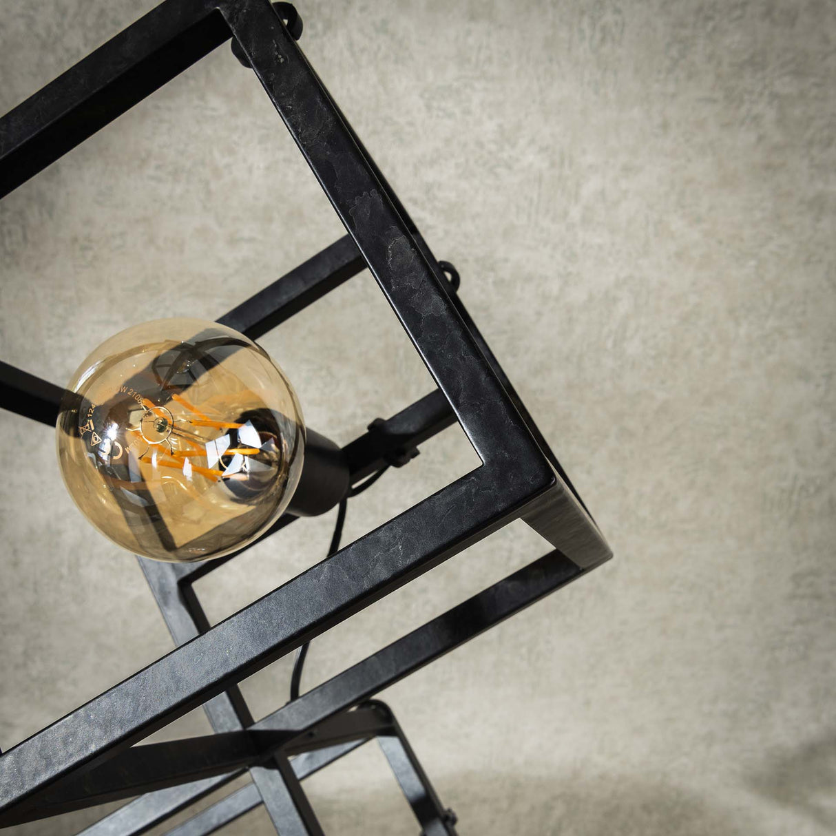 Floor lamp Drew 4-light cube black 