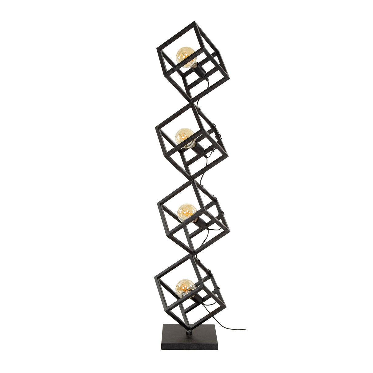 Floor lamp Drew 4-light cube black 
