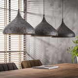 Hanglamp Aya 3 Funnel DH Interior Bruin LxBxH 114x40x31 Zwart bruin Sfeerfoto schuin vooraanzicht