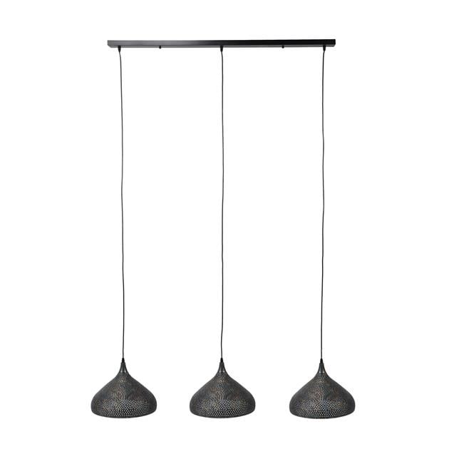 Hanglamp Aya 3 Funnel DH Interior Bruin LxBxH 114x40x31 Zwart bruin Witfoto vooraanzicht