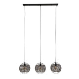 Hanging lamp Alfie 3-light metal black brown