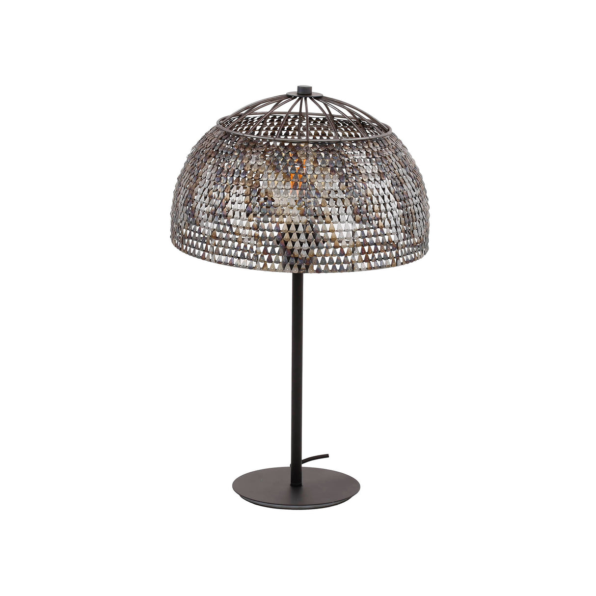 Table lamp Alfie Ø35 Metal Black Brown