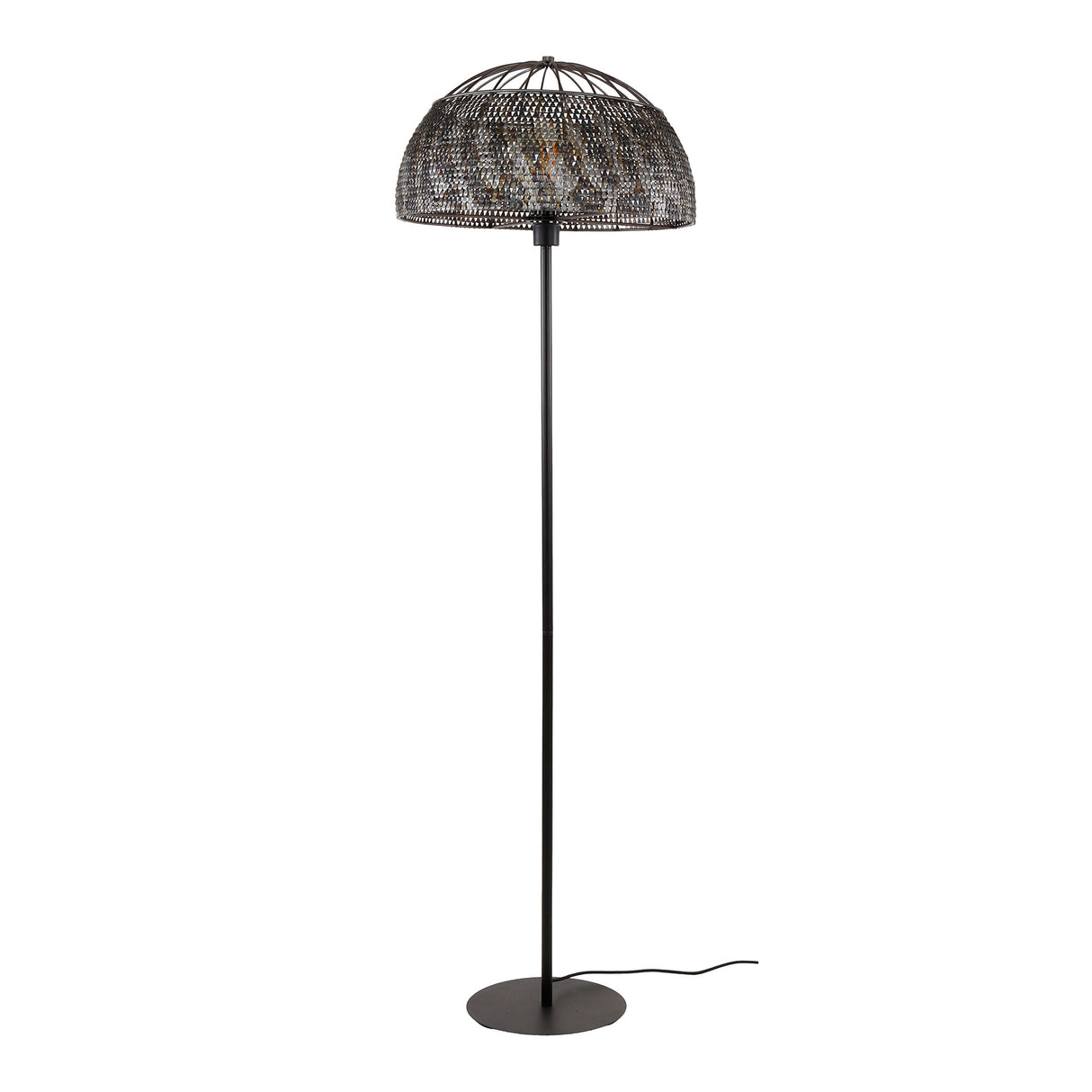 Floor lamp Alfie Ø50 Metal Black Brown