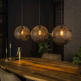 Hanging lamp Zeno 3-lights Ø30 Metal Black