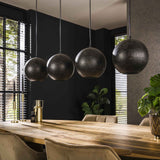 Hanging lamp Zeno 4-lights Ø25 Metal Black