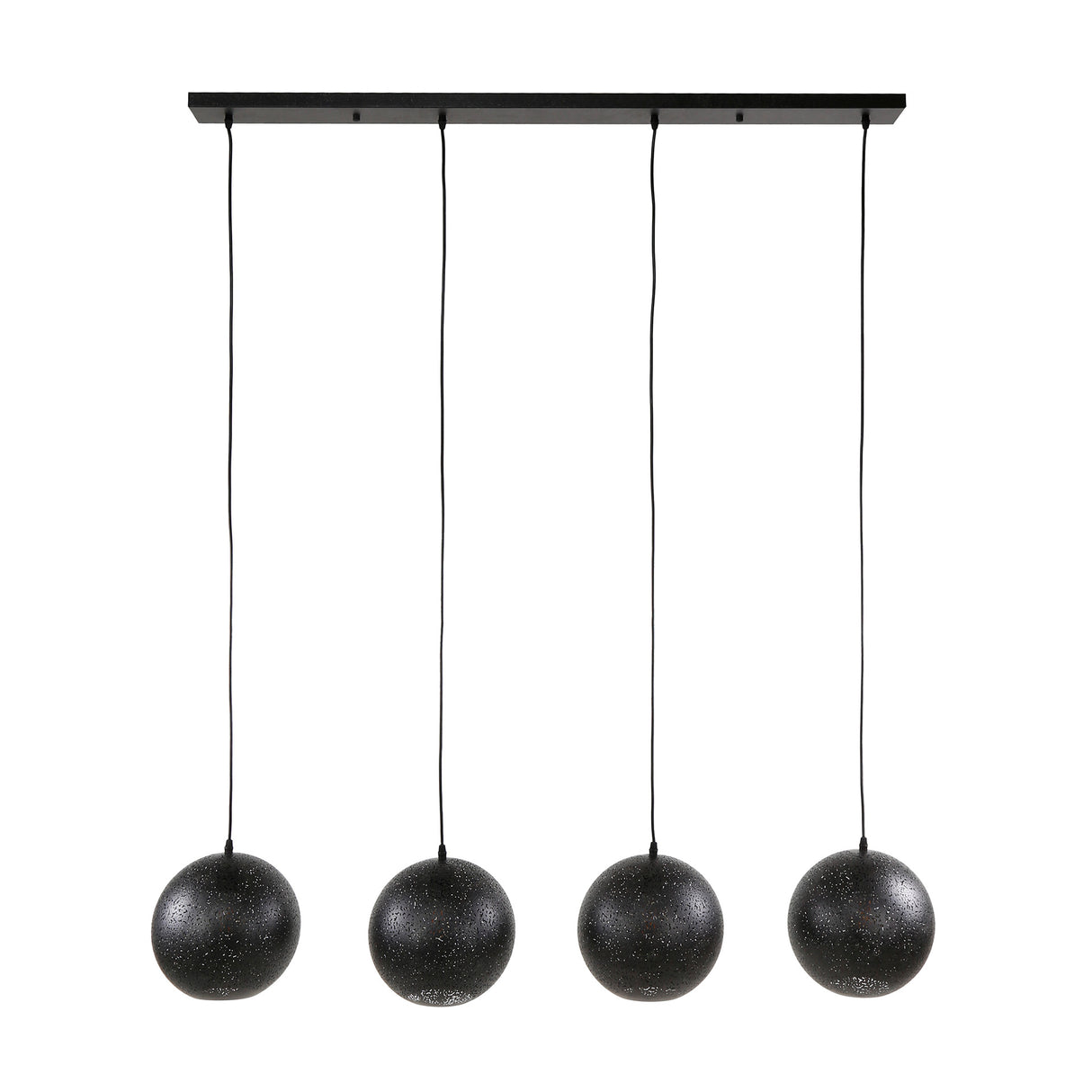 Hanging lamp Zeno 4-lights Ø25 Metal Black