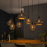 Hanging lamp Zeno 7-light metal black