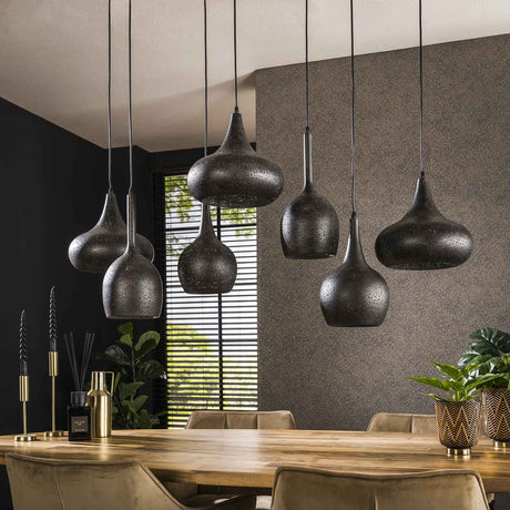 Hanging lamp Zeno 7-light metal black