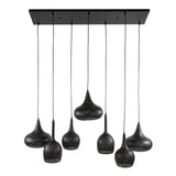 Hanging lamp Zeno 7-light metal black