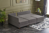 Corner sofa with sleeping function on the left fly brown