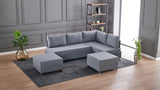 Corner sofa with sleeping function on the right fly gray