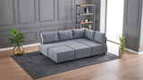 Corner sofa with sleeping function on the right fly gray