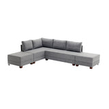 Corner sofa with sleeping function on the left fly gray