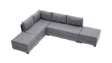 Corner sofa with sleeping function on the left fly gray