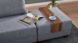 Corner sofa with sleeping function on the left fly gray