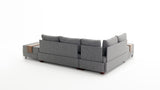 Corner sofa with sleeping function on the left fly gray