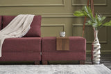 Corner sofa with sleeping function on the left fly claret red