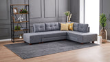 Corner sofa with sleep function on the right manama gray