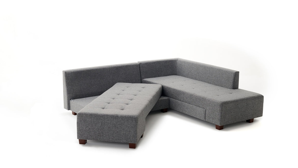 Corner sofa with sleep function on the right manama gray