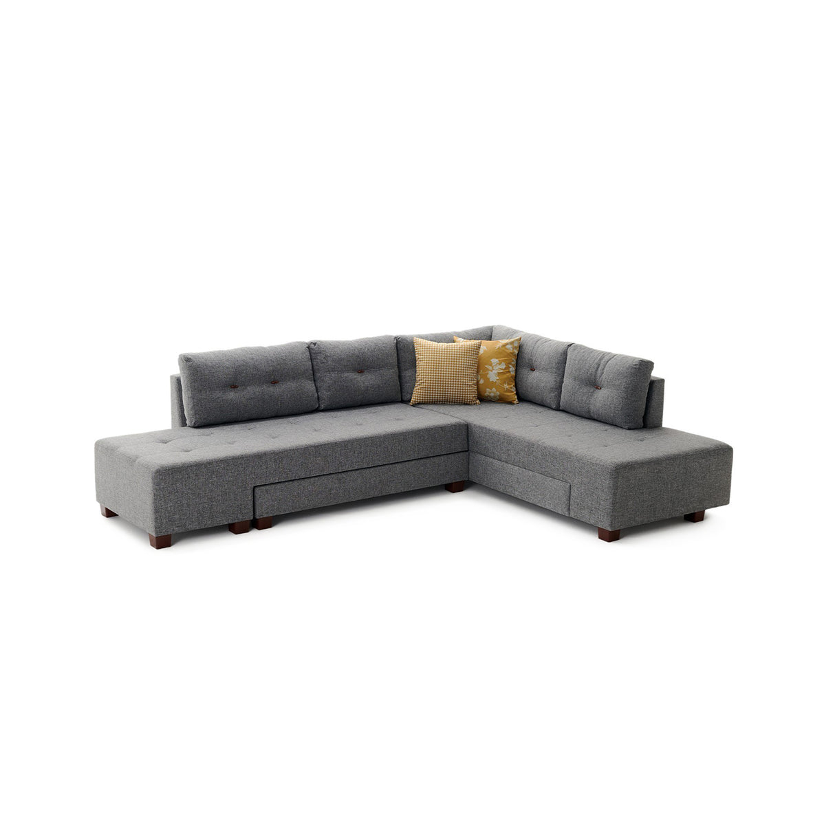 Corner sofa with sleep function on the right manama gray