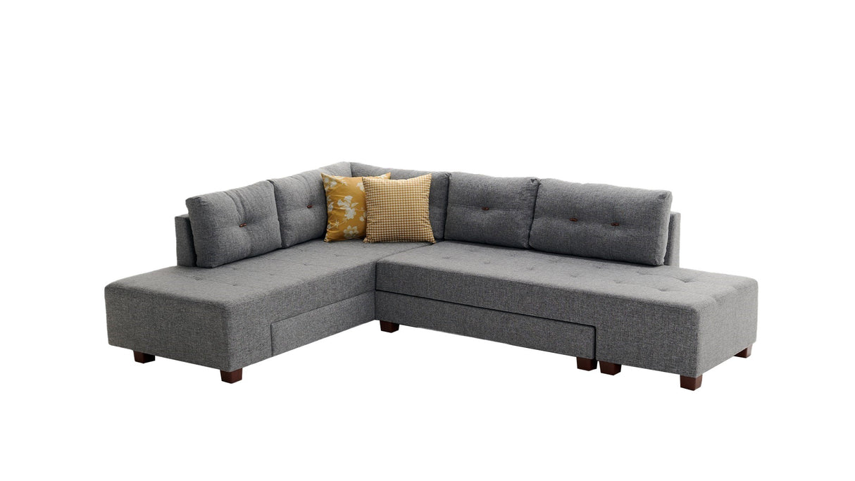 Corner sofa with sleeping function left manama gray