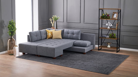 Corner sofa with sleeping function left manama gray