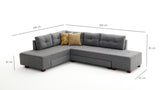 Corner sofa with sleeping function left manama gray